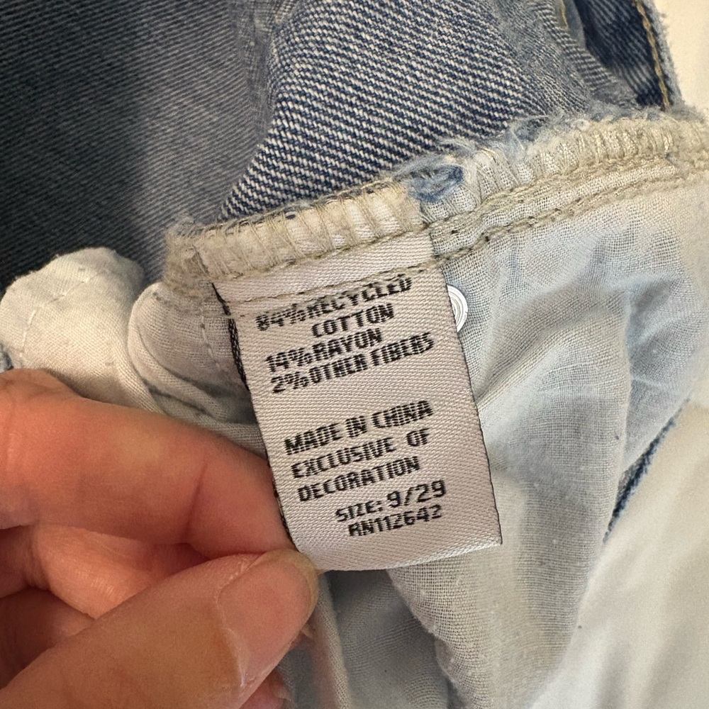 Blue Sky Women's Boyfriend Jeans with White Butterfly Print - Blue Denim - Picture 5 of 5
